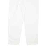 REPRISE Womens White Relaxed Tapered Trousers Cotton Blend W27 L27 Stylish