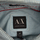 Armani Exchange Checked Shirt - Small Blue Cotton