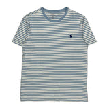 Polo By Ralph Lauren Striped T-Shirt - Medium Blue Cotton