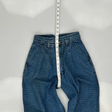 Gitano Checked Jeans - 22W UK 4 Blue Cotton