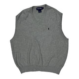 Polo By Ralph Lauren V-Neck Sweater Vest - XL Gray Cotton