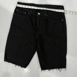 Levis Denim Shorts - 32W 10L Black Denim