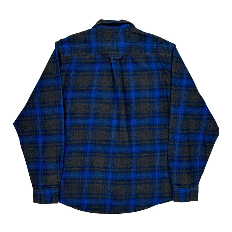 Orvis Checked Flannel Shirt - XL Blue Cotton