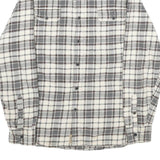 JACHS Mens White & Grey Check Shirt M Button Pocket Casual Cotton Long Sleeve