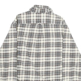 JACHS Mens White & Grey Check Shirt M Button Pocket Casual Cotton Long Sleeve