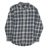 VANS Mens Blue White & Yellow Checked Shirt M Casual Cotton Blend Long Sleeve