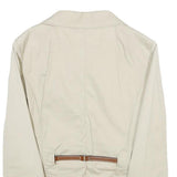 HENRY COTTONS Womens Beige Cotton Blend Classic Jacket S Button Closure
