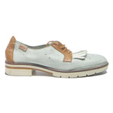 PIKOLINOS Womens Leather Lace-Up Brogue White & Tan UK 5 Stylish Comfort