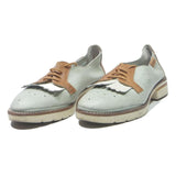 PIKOLINOS Womens Leather Lace-Up Brogue White & Tan UK 5 Stylish Comfort