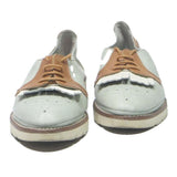 PIKOLINOS Womens Leather Lace-Up Brogue White & Tan UK 5 Stylish Comfort