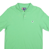 CHAPS Mens Green Polo Shirt Short Sleeve Embroidered Logo Size M Casual Summer