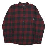 EDDIE BAUER Mens Red & Black Check Shirt 2XL Classic Fit Button-Down Collar