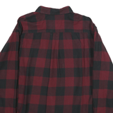 EDDIE BAUER Mens Red & Black Check Shirt 2XL Classic Fit Button-Down Collar