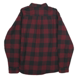 EDDIE BAUER Mens Red & Black Check Shirt 2XL Classic Fit Button-Down Collar