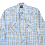 WRANGLER Mens Blue & Cream Plaid Cotton Blend Shirt M Classic Western