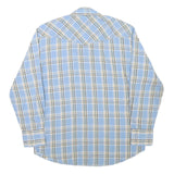 WRANGLER Mens Blue & Cream Plaid Cotton Blend Shirt M Classic Western