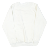 WEST Mens White Crew Neck XL Cotton Blend Sweatshirt Plain Classic Fit