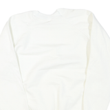 WEST Mens White Crew Neck XL Cotton Blend Sweatshirt Plain Classic Fit