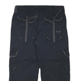 CEST TAI JEANS Womens Cotton Blend Black Relaxed Wide-Leg Trousers W34 L23