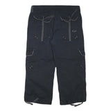 CEST TAI JEANS Womens Cotton Blend Black Relaxed Wide-Leg Trousers W34 L23