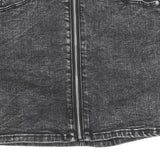 GARAGE Womens Black Denim Mini Skirt Cotton Blend Zip Closure XS Stylish Casual