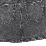 GARAGE Womens Black Denim Mini Skirt Cotton Blend Zip Closure XS Stylish Casual