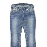 SILVER Womens Jeans Blue Regular Straight Denim Medium W26 L27 Stylish Contrast
