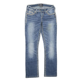 SILVER Womens Jeans Blue Regular Straight Denim Medium W26 L27 Stylish Contrast