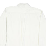 TOMMY HILFIGER Mens White Plain Cotton Blend Shirt L Classic Button Down