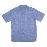 KAHALA Mens Blue Shirt L Cotton Hawaiian Casual Short Sleeve Button