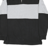 GOODTHREADS Mens Black & Grey Colourblock Long Sleeve Polo Shirt M Cotton Blend