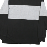GOODTHREADS Mens Black & Grey Colourblock Long Sleeve Polo Shirt M Cotton Blend