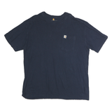 CARHARTT Mens Navy Blue Pocket T-Shirt XL Short Sleeve Crew Neck Workwear