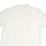 PHILLIPE ROMARIC Womens White Printed Shirt Short Sleeve Button Neck M Light Top