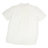 PHILLIPE ROMARIC Womens White Printed Shirt Short Sleeve Button Neck M Light Top