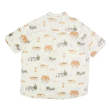 WOOLRICH Mens Cream Fishing Print Cotton Shirt L Button Down Casual
