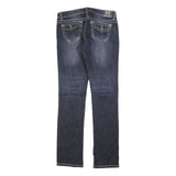 REQUEST Womens Slim Fit Blue Denim Cotton Blend Jeans W32 L32 Stylish Contrast