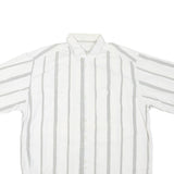 Mens White & Black Patterned Cotton Blend Shirt XL Casual Summer Short Sleeve