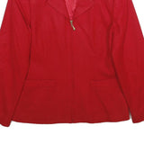 SUMMIT HILL Womens Red Wool Jacket UK 12 Zip Classic Tailored Plain
