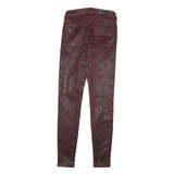 7 FOR ALL MANKIND Womens Slim Burgundy Skinny Denim Woven W24 L29 Zip Cotton