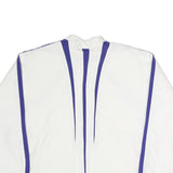 ADIDAS Womens White & Purple Sports Zip Jacket UK 14 Polyester Blend Track Top