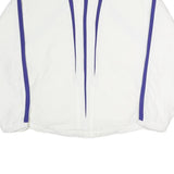 ADIDAS Womens White & Purple Sports Zip Jacket UK 14 Polyester Blend Track Top