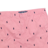 RALPH LAUREN SPORT Womens Pink Cotton Blend Mini Woven Polo Player Print XL