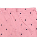 RALPH LAUREN SPORT Womens Pink Cotton Blend Mini Woven Polo Player Print XL