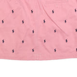 RALPH LAUREN SPORT Womens Pink Cotton Blend Mini Woven Polo Player Print XL