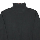 GREYSTONE Mens Black Cotton Blend Pullover Sweatshirt L Half Zip Casual