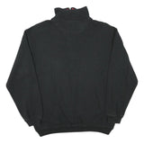 GREYSTONE Mens Black Cotton Blend Pullover Sweatshirt L Half Zip Casual
