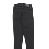 LEVI'S 721 Womens Slim Black Denim Raw Woven W25 L30 Skinny Jeans Zip Closure