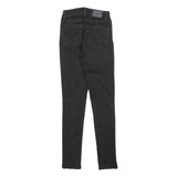 LEVI'S 721 Womens Slim Black Denim Raw Woven W25 L30 Skinny Jeans Zip Closure
