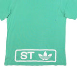 ADIDAS Mens Green & Blue Graphic T-Shirt L Short Sleeve Crew Neck Cotton Blend